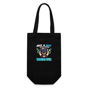 Just a Boy who Loves tasmanian Devils - Gift Bag for Bottles - black - Front