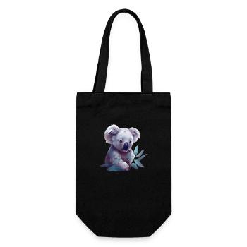 Cute koala with eucalyptus leaf - Gift Bag for Bottles - black - Front