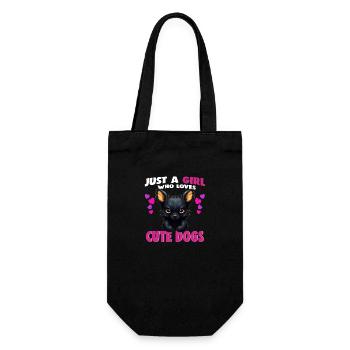 Just a Girl who Loves Cute Dogs - Gift Bag for Bottles - black - Front