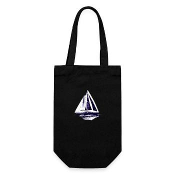 Sailing Sailboat Sailing Sailing Sailing Ship - Gift Bag for Bottles - black - Front