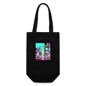 Japan city Tokyo retrostyle neon - Geschenkbeutel für Flaschen - Schwarz - Vorne