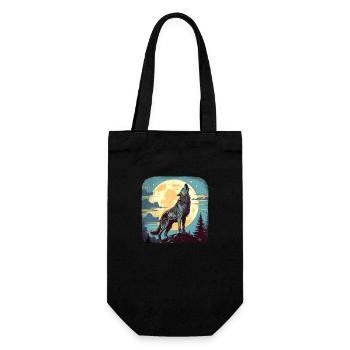Wolf - Gift Bag for Bottles - black - Front