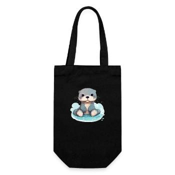 Kiki the otter - Gift Bag for Bottles - black - Front