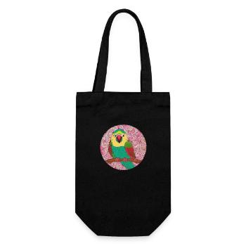 beautiful bright parrot | - Gift Bag for Bottles - black - Front