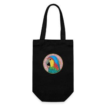 beautiful bright parrot | - Gift Bag for Bottles - black - Front