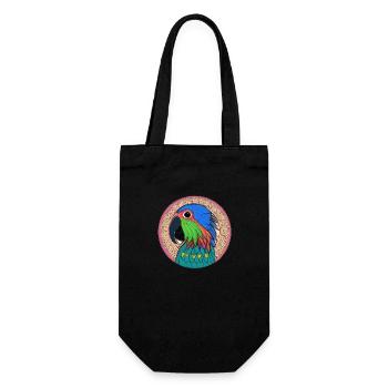 beautiful bright parrot | - Gift Bag for Bottles - black - Front