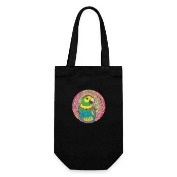beautiful bright parrot | - Gift Bag for Bottles - black - Front