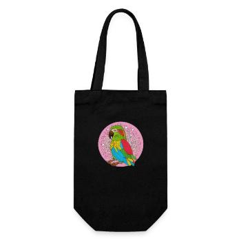beautiful bright parrot | - Gift Bag for Bottles - black - Front