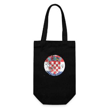 Kroatische Nationalflagge Emblem Kroatien Hrvatska hrv - Geschenkbeutel für Flaschen - Schwarz - Vorne