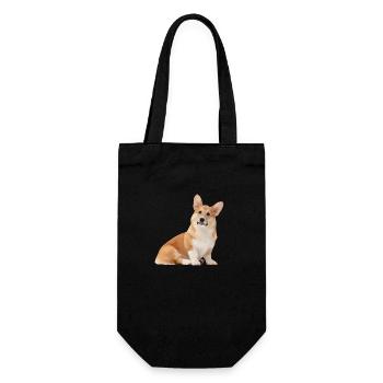 Chien Corgi mignon - Sac à bouteille - noir - Devant