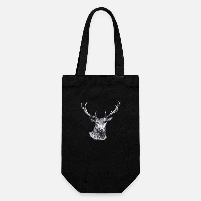 Hirsch - Geschenkbeutel für Flaschen - Schwarz