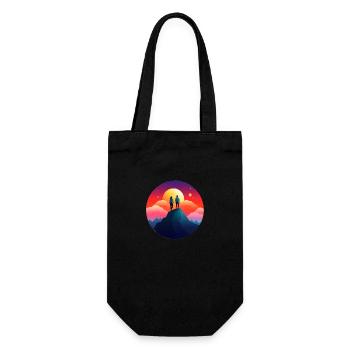 Summit in space - Gift Bag for Bottles - black - Front