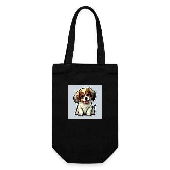 Beagle puppies with cute cap dog owners - Gift Bag for Bottles - black - Front