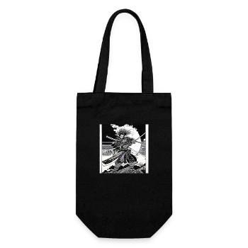 black and white manga anime samurai japan otaku - Gift Bag for Bottles - black - Front