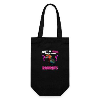 Just a Girl who Loves Parrots - Gift Bag for Bottles - black - Front