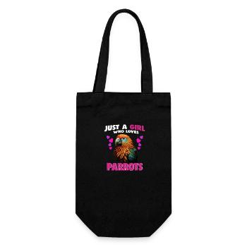 Just a Girl who Loves Parrots - Gift Bag for Bottles - black - Front