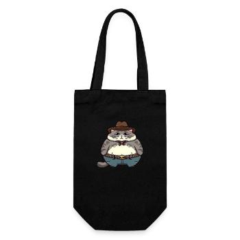 Gros chat cowboy - Sac à bouteille - noir - Devant