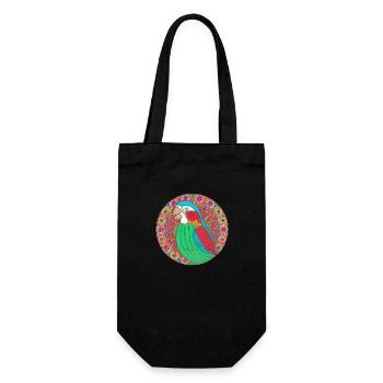 beautiful bright parrot | - Gift Bag for Bottles - black - Front