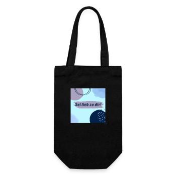 Sei lieb zu dir - Geschenkbeutel für Flaschen - Schwarz - Vorne