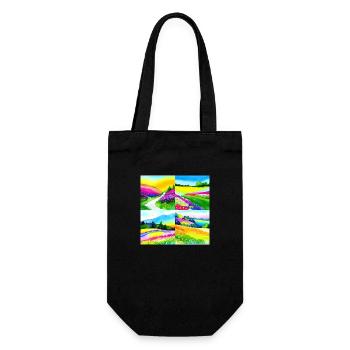 Verzaubernde Wiesen - Nachhaltige Kollektion - Geschenkbeutel für Flaschen - Schwarz - Vorne