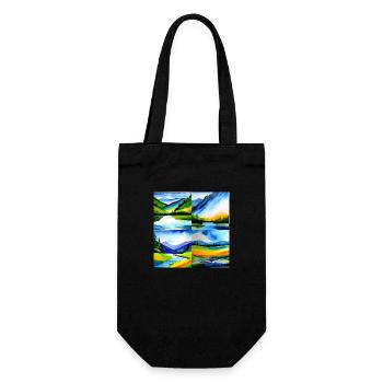 Sanfte Horizonte - Nachhaltige Kollektion - Geschenkbeutel für Flaschen - Schwarz - Vorne
