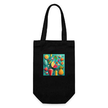 Summer Pattern - Geschenkbeutel für Flaschen - Schwarz - Vorne