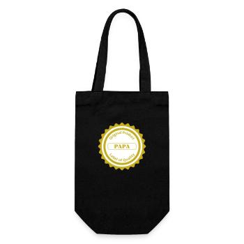 Label de qualité / Papa / Français - Sac à bouteille - noir - Devant