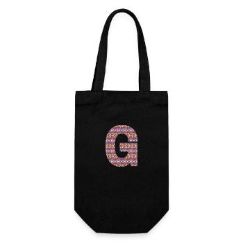 Monogramme Lettre G - motif géométrique - Sac à bouteille - noir - Devant