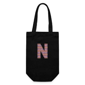Monogram Letter N- geometric pattern - Gift Bag for Bottles - black - Front