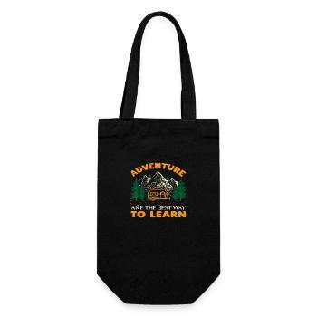 Adventure are the best Way to Learn - Geschenkbeutel für Flaschen - Schwarz - Vorne