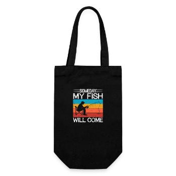 Someday my Fish will Come - Geschenkbeutel für Flaschen - Schwarz - Vorne