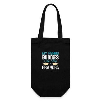 My Fishing Buddies call me Grandpa - Gift Bag for Bottles - black - Front