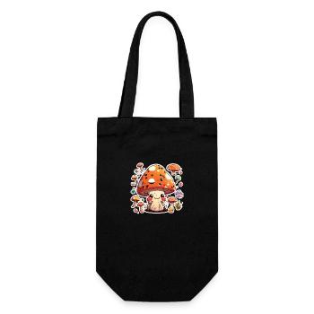 Drôle de champignon de dessin animé - Sac à bouteille - noir - Devant