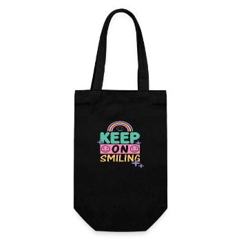 Keep On Smiling - Gift Bag for Bottles - black - Front