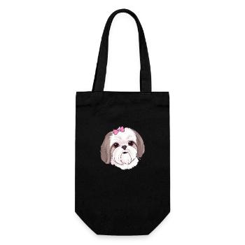 Shih Tzu Liebe - Geschenkbeutel für Flaschen - Schwarz - Vorne