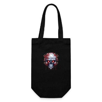 Dämonischer Totenkopf mit roten Augen - Geschenkbeutel für Flaschen - Schwarz - Vorne