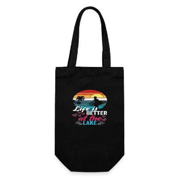 Life is better at the Lake - Gift Bag for Bottles - black - Front