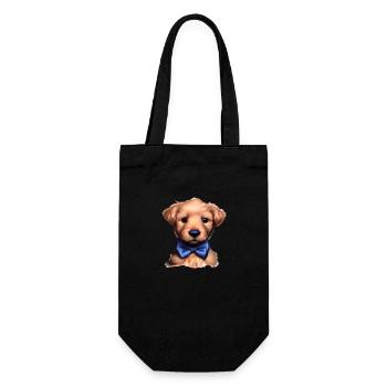 Labrador Retriever Labradorbesitzer Hundewelpe - Geschenkbeutel für Flaschen - Schwarz - Vorne