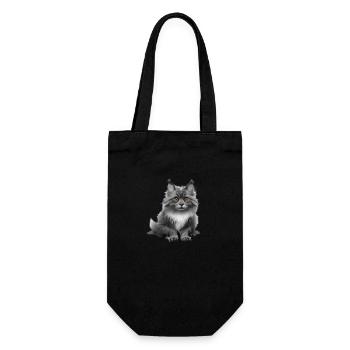 Chaton Chat Maine Coon Propriétaire de chat - Sac à bouteille - noir - Devant
