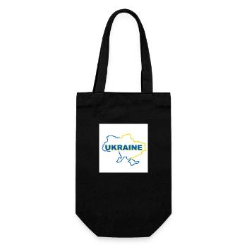 Karte der Ukraine - Geschenkbeutel für Flaschen - Schwarz - Vorne