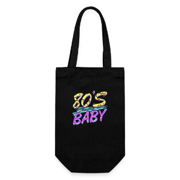 80s retro vintage funny 70s nostalgia music love - Gift Bag for Bottles - black - Front
