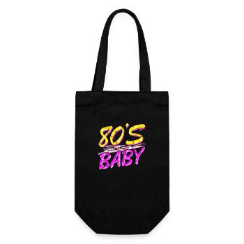 80er Jahre Retro Vintage lustig 70er Jahre Nostalgie Musik Liebe - Geschenkbeutel für Flaschen - Schwarz - Vorne