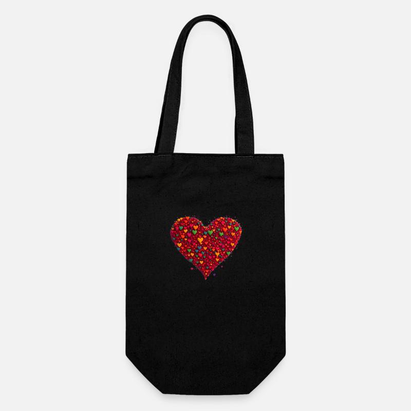 Heart from the heart - Gift Bag for Bottles - black