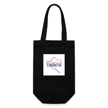 Karte von Kroatien - Geschenkbeutel für Flaschen - Schwarz - Vorne