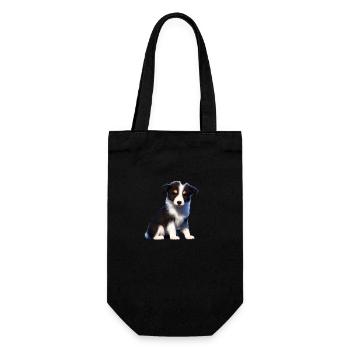 Amoureux des chiens Border Collie Propriétaires de chiens Chiens - Sac à bouteille - noir - Devant