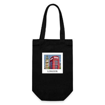 Big Ben von London - Geschenkbeutel für Flaschen - Schwarz - Vorne