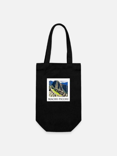 Machu Picchu - Geschenkbeutel für Flaschen - Schwarz