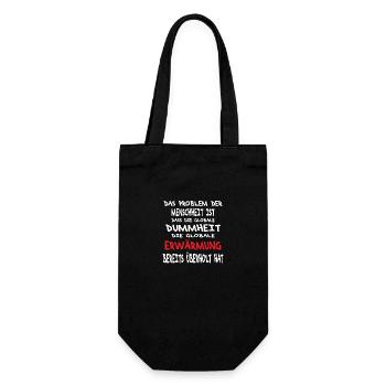 T-Shirt with German Text "Gen Globale Warming" - Geschenkbeutel für Flaschen - Schwarz - Vorne