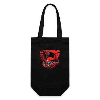 Drache - Geschenkbeutel für Flaschen - Schwarz - Vorne