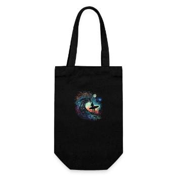 Surfer in the Galaxy - Gift Bag for Bottles - black - Front